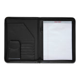 Classic Black Leather Padfolio with Zipper